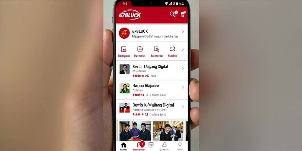 Antarmuka modern aplikasi Majalah Digital 678LUCK.