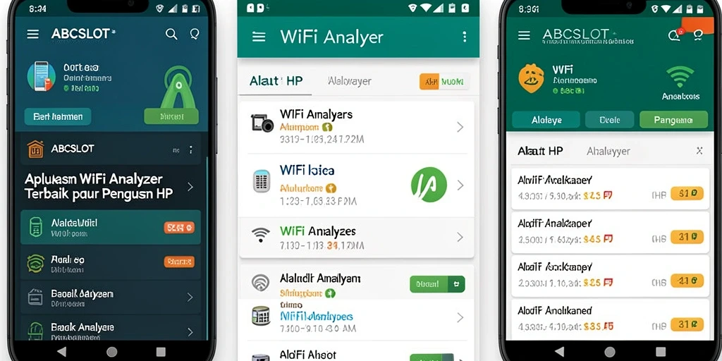 Tampilan antarmuka ABCSLOT dengan analisis jaringan WiFi.