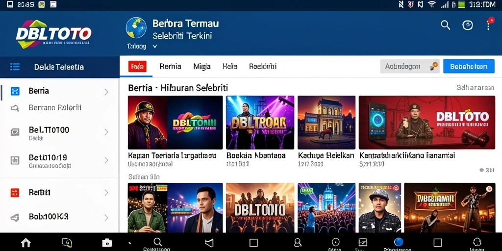 Antarmuka DBLTOTO dengan berita selebriti terkini.