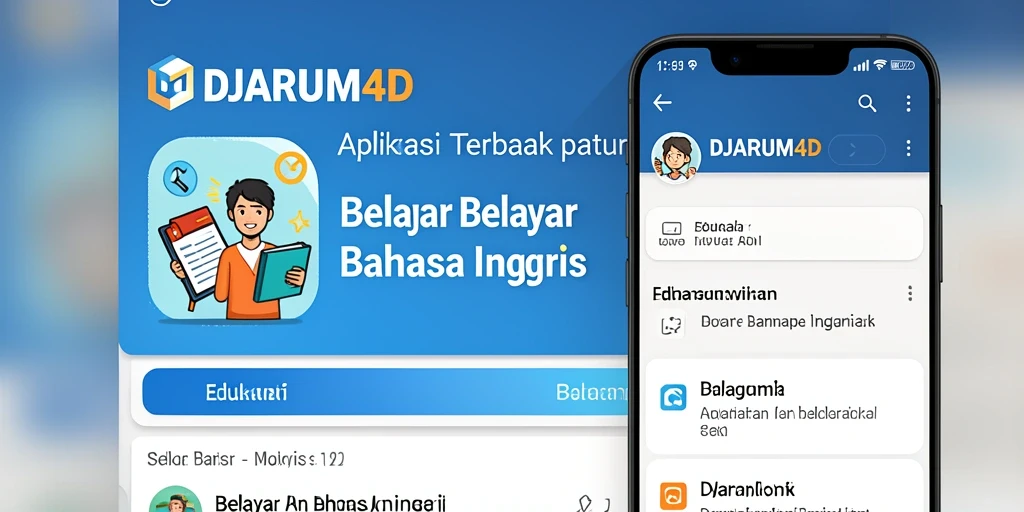 Antarmuka aplikasi DJARUM4D untuk Belajar Bahasa Inggris yang interaktif dan menarik.