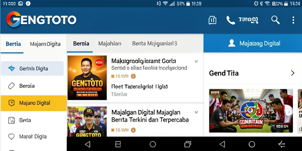Tampilan antarmuka modern GENGTOTO untuk Majalah Digital.