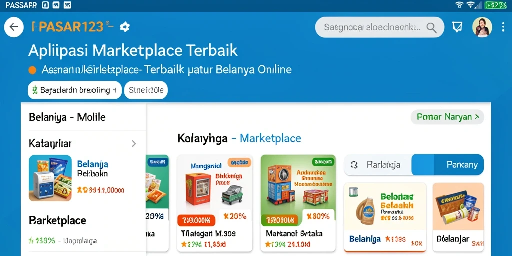 Tampilan antarmuka PASAR123 yang user-friendly untuk berbelanja.