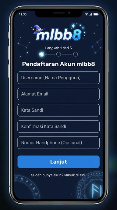 Tampilan halaman daftar mlbb8